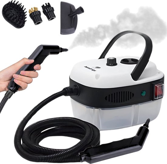 Hendriqs® Stoomreiniger 105 °C - Stomer voor o.a. Keuken & Badkamer & BBQ & Ramen - Handstoomreiniger Schoonmaak - Stoomapparaat Reiniger - Handstomer - Steam Cleaner Stoom - Reinigingsmachine - Draagbare Vlekkenreiniger - Stoomapparaat Badkamer