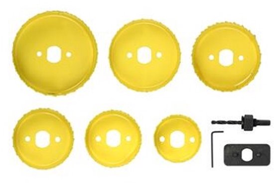 Jeu de scies-cloches Benson - scie-cloche 76mm - béton de plâtre de plâtre de bois - ensemble de 6 tailles