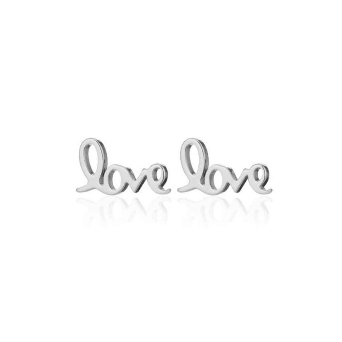 SportPresent® - Oorbellen - Zilver - Love - Liefde - Knopjes - Valentijnsdag - Tekst - Valentijn - Sieraden - Sieraad