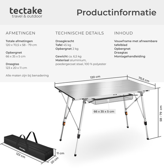 Koop Aluminium Campingtisch nu veilig en gemakkelijk online