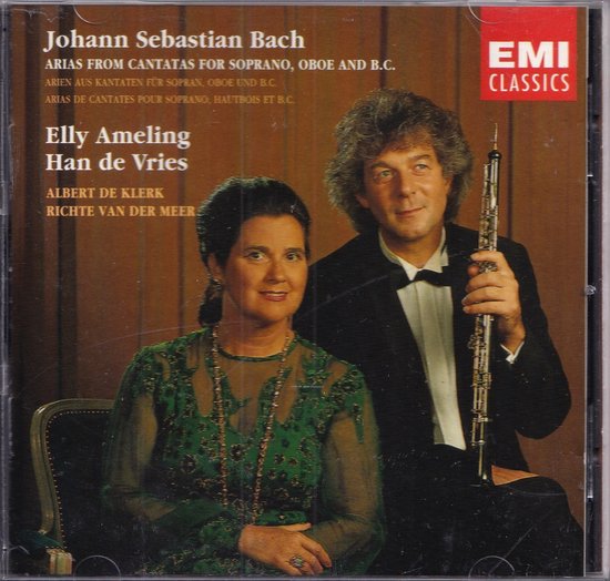 Arias - Johann Sebastian Bach - Elly Ameling (sopraan), Han de Vries (hobo), Albert de Klerk (orgel), Richte van der Meer (cello)