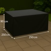 Beschermhoes Tuinmeubel 250x250x90 Zwart Tuinset / Hoes tuinmeubelen - Tuinsethoes - Loungesethoes - Zwarte hoes tuinset
