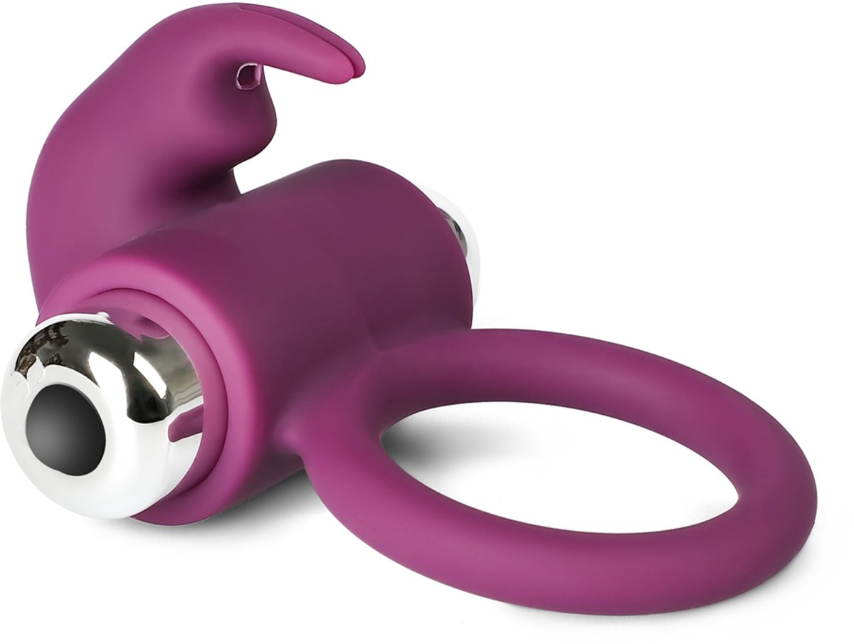 Vibrerende Cockring Bunny – Paars – Penis Ring – Silicone – Voor Koppels