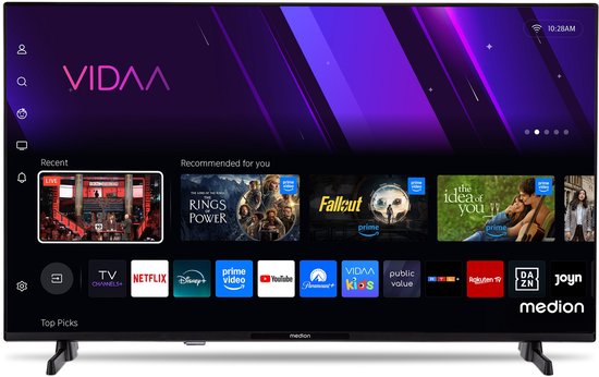 MEDION 108 cm (43 inch) Full HD-tv (smart-tv, HDR, VIDAA Store, Netflix, Prime Video, Disney+, DAZN, Paramount+, HbbTV, PVR, Bluetooth, MD 843101)