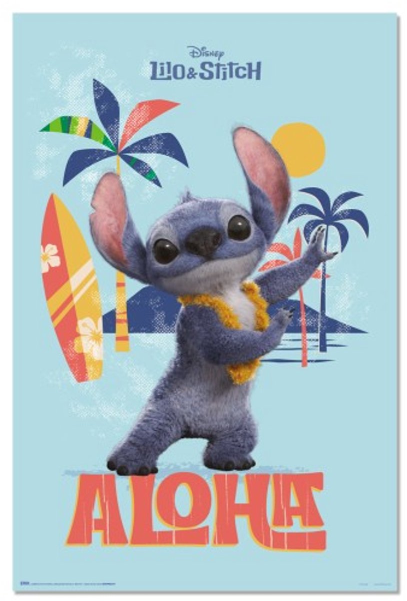 Grupo Erik Stitch poster - Lilo - film - Disney - Hawaï - Aloha - 61 x 91.5 cm paars