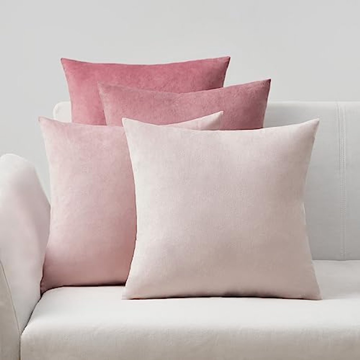 Ibenzoa Zachte en Comfortabele Katoenen Kussenhoezen Set van Vier – 40x40 cm roze