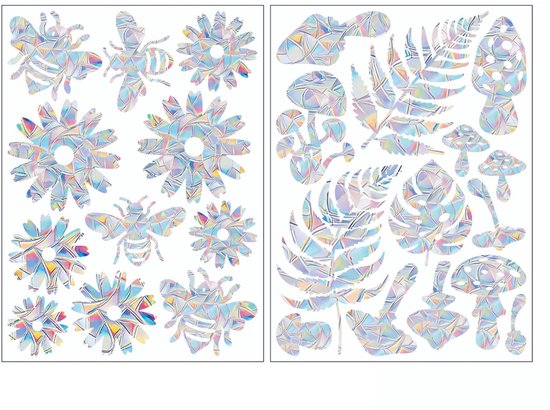 Vogelbescherming stickers raam ZWART | vogelstickers raam buiten | Zwarte raamstickers vogels