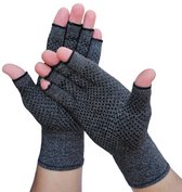 KANGKA® Reuma Therapeutische Handschoenen Maat L - Compressie Handschoenen voor Artrose, Reuma, Artritis, RSI, CTS - Reuma Handschoenen voor Dames en Heren - Grijs