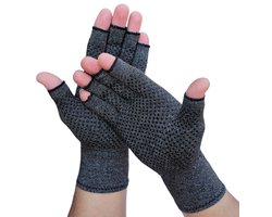 KANGKA® Reuma Therapeutische Handschoenen Maat L - Compressie Handschoenen voor Artrose, Reuma, Artritis, RSI, CTS - Reuma Handschoenen voor Dames en Heren - Grijs