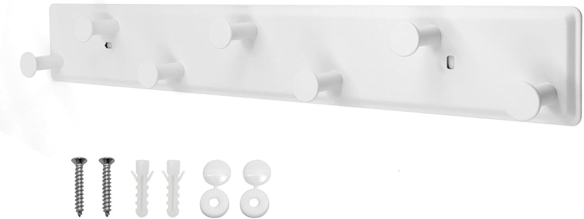 Ibenzoa Robuuste Metalen Muurhaken - Set van 7 Haken voor Diverse Decoratie wit