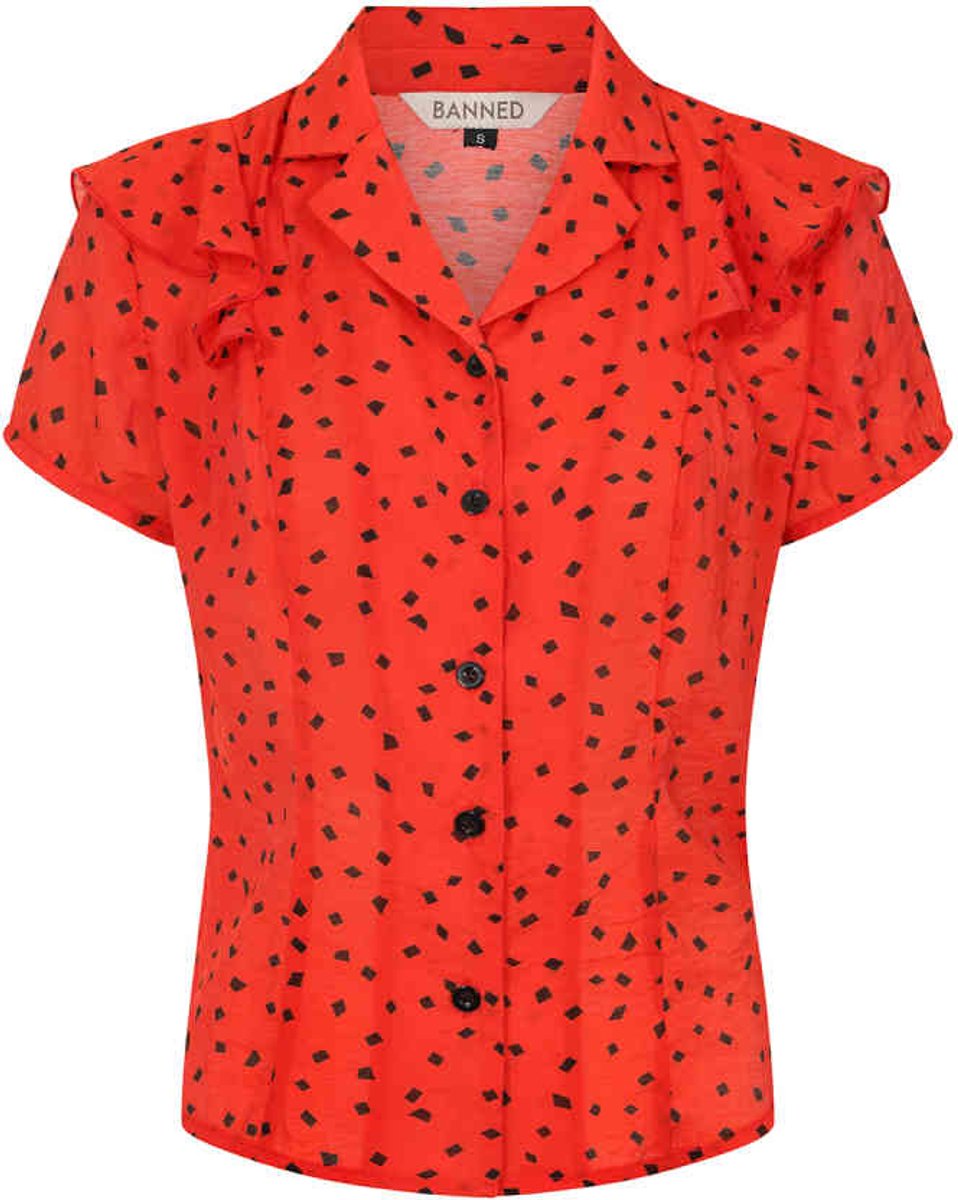 Banned - Ruby Blouse - 2XL - Rood