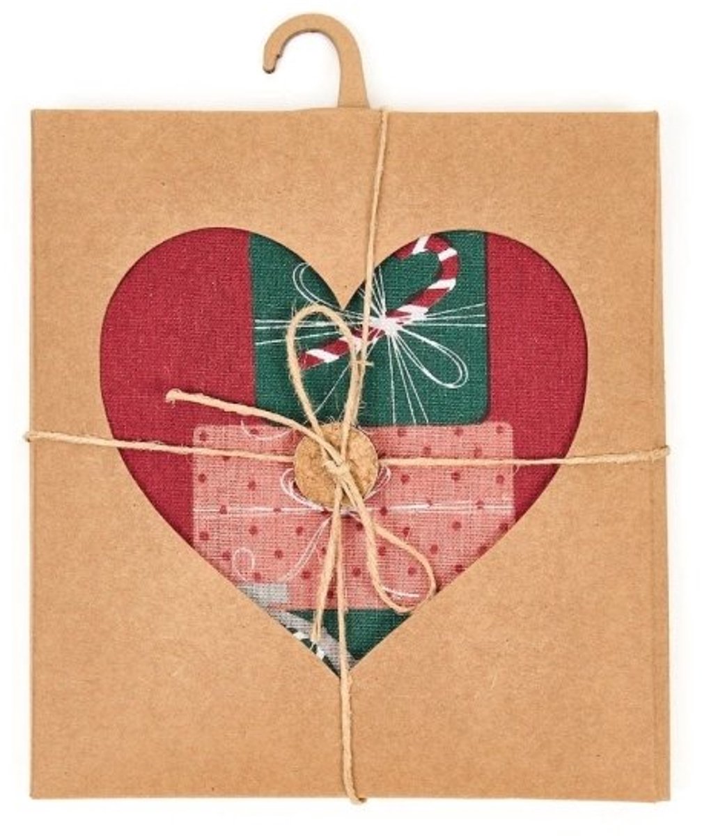 Theedoek kerst cadeau - verschillende designs - 40 x 70 cm Rood met cadeautjes
