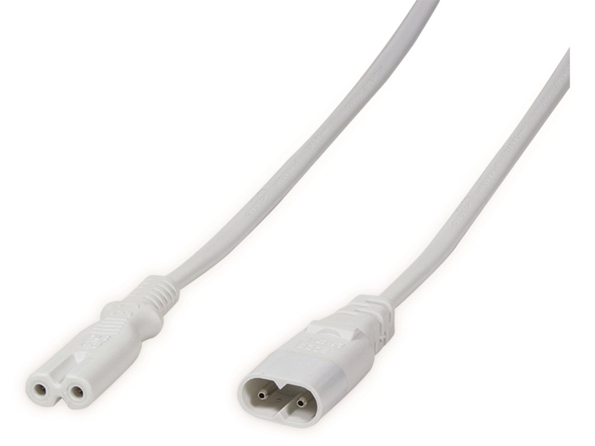LogiLink 2m, IEC 60320-C8/IEC 60320-C7 electriciteitssnoer Wit C8 stekker C7 stekker