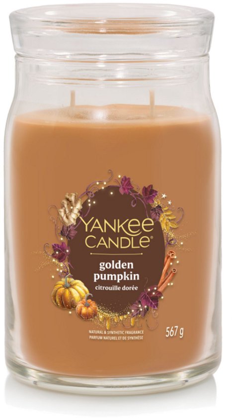 Yankee Candle - Golden Pumpkin Large Geurkaars - 90 branduren - 2 lonten