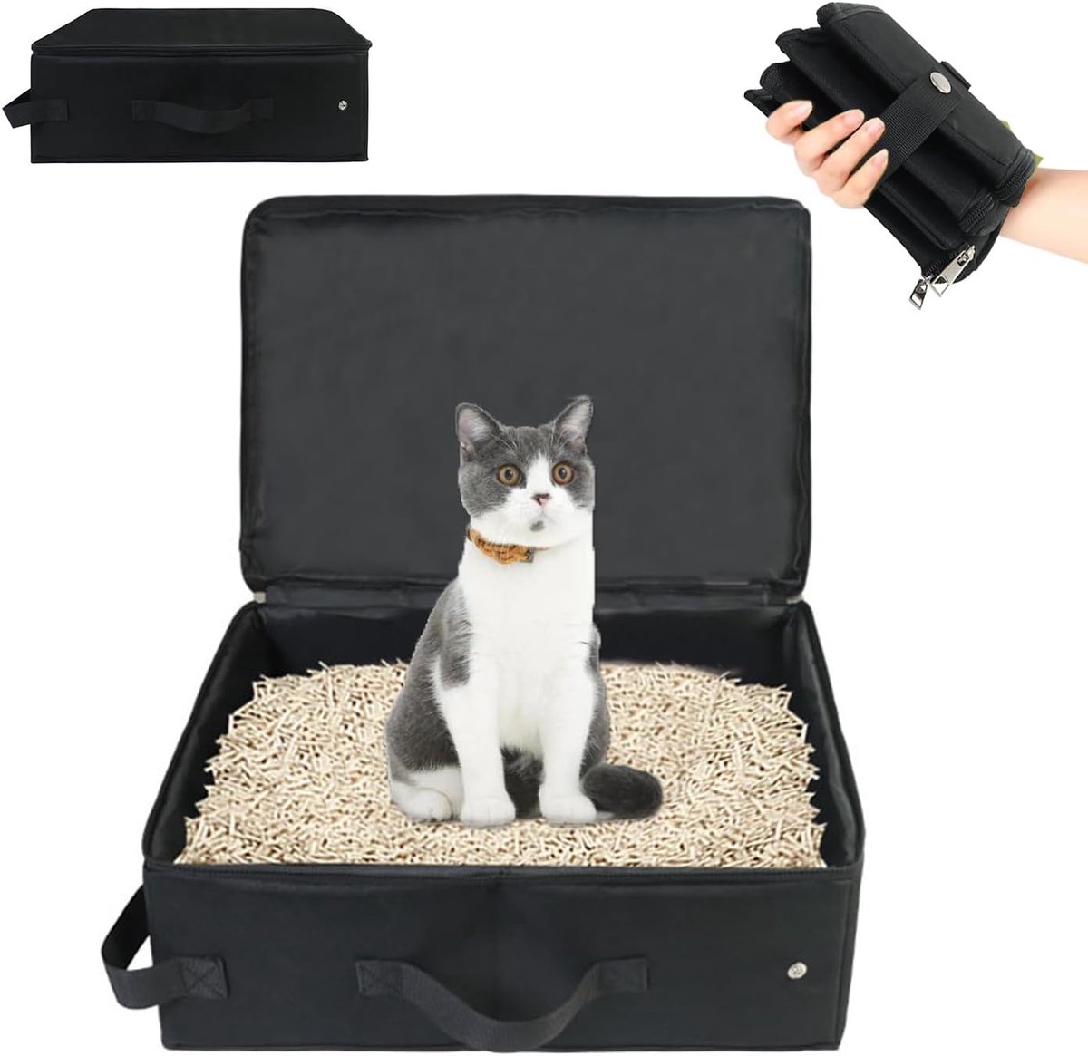 Ibenzoa® Compacte Opvouwbare Kattenbak met Deksels – Perfect voor Reizen en Thuisgebruik