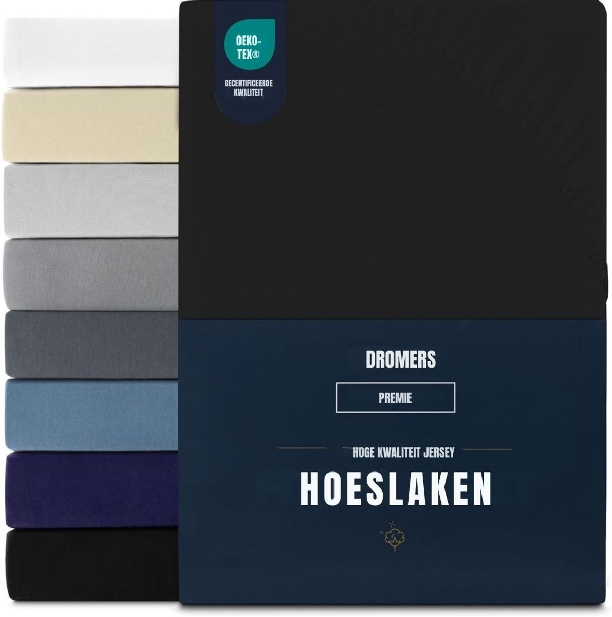 GTB® Molton 180x200 - Hoeslaken 180 x 200 - Zwart - 180cm x 200cm x 30cm