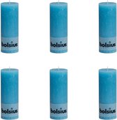 Bolsius Stompkaars  rustiek - Aqua - H19 cm - 6 stuks