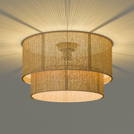 Nolt Plafondlamp - Plafonniere - E27 Lamp - Landelijk - ⌀ 45cm - Jute - Bruin