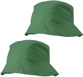 Chapeaux de soleil Trendoz Festival adultes - 6x - vert foncé - 100% coton