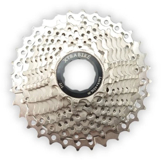 Xtrabike 11-speed cassette, zilverkleurig, met 11-32 tandwielen.