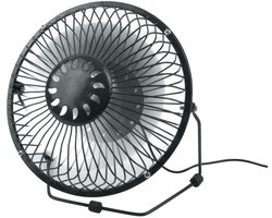Kleine USB bureau ventilator – zwart – metaal – Dia 18 cm – Tafel model – Lekker afkoelen