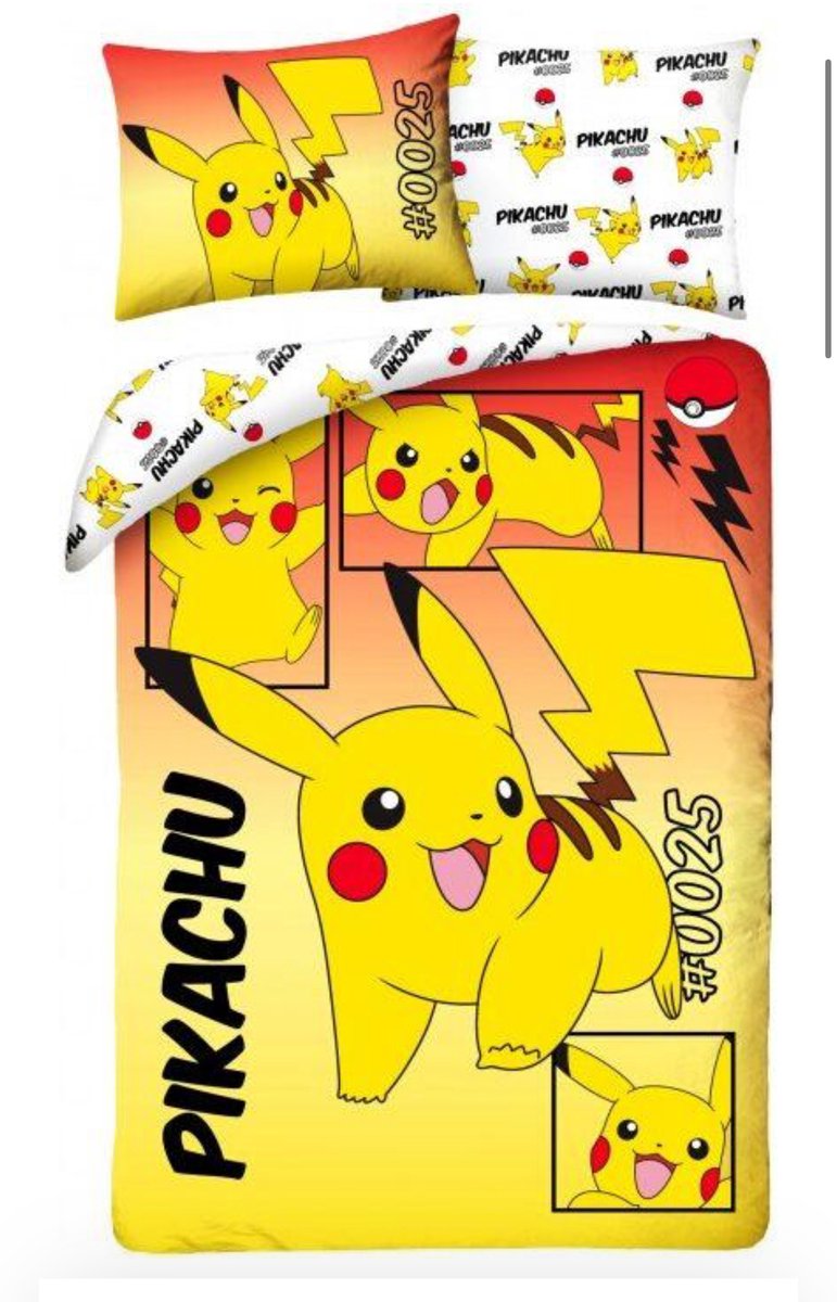 Pokémon Pikachu Dekbedovertrek 140 x 200 cm (70 x 90 cm)