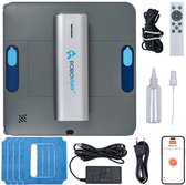 ROBOWAY® Robot raamwisser | RW-5-PRO | Raamrobot | Automatisch & Slim | Krachtige Zuigkracht 4000Pa | WiFi & Afstandsbediening | Veiligheidstouw | Microvezeldoeken | Intelligente Navigatie | Stil | Voor Ramen, Spiegels & Glasoppervlakken | Droog & Na