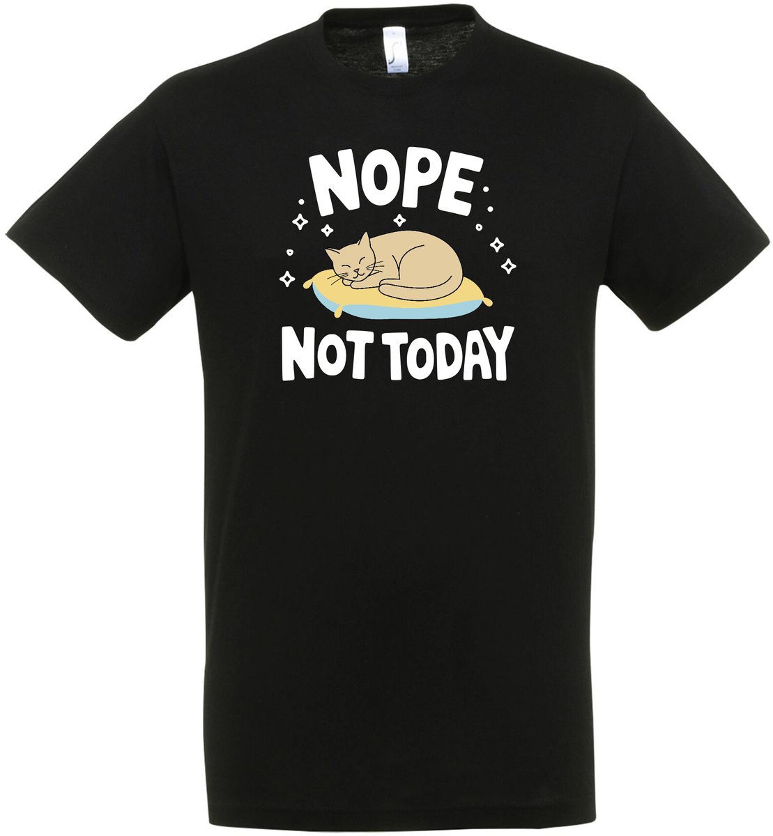 Nope Not Today T-shirt - cadeau - Zwart - Kat - Grappige T-shirts - Katten T-shirt - DrogeHumor - Maat S