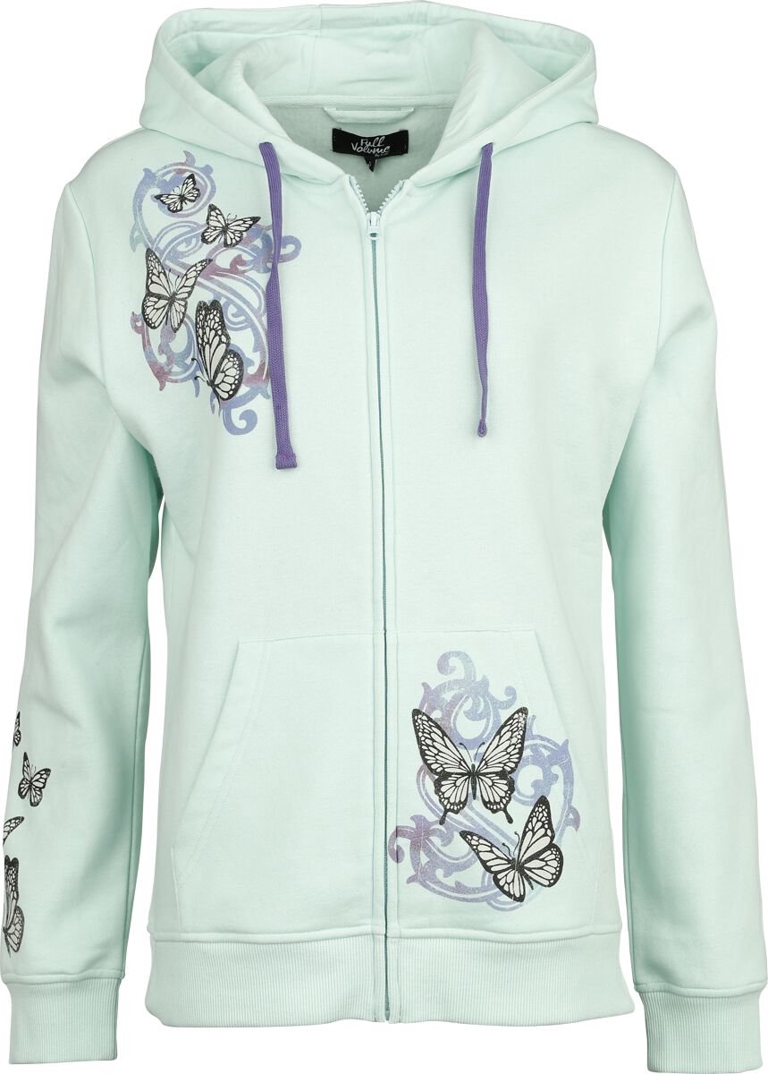 Full Volume Mintgroene jas met capuchon en vlinders - Dames - L