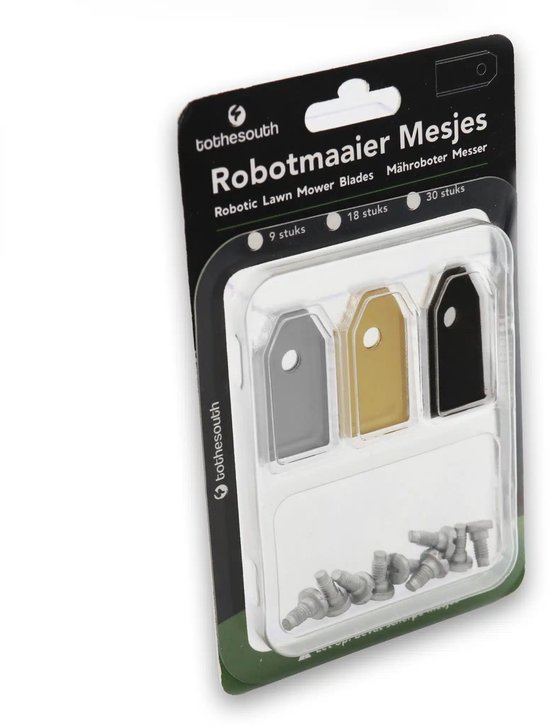 To the South® Lames universelles pour robot tondeuse en acier, titane et revêtement noir - Ensemble d'essai