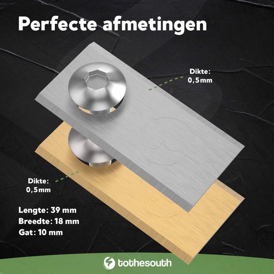 To the South® Robotmaaier Mesjes titanium geschikt voor Honda Miimo HRM 300 - 18 stuks van To the South — afbeelding 5
