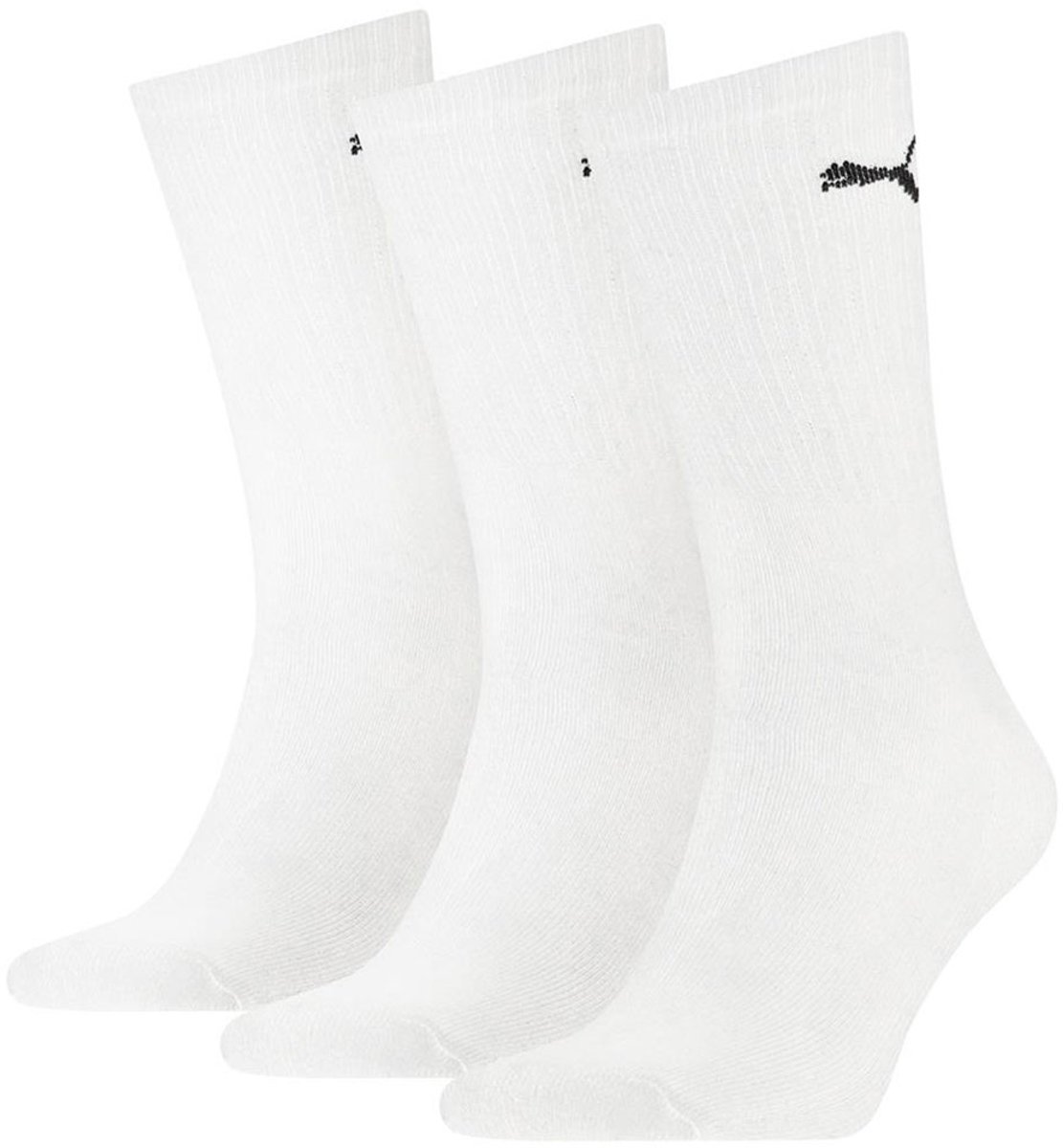 Puma 6-Pack Badstof Sportsokken Schokdempende Zool Heren Dames – 7312 Wit