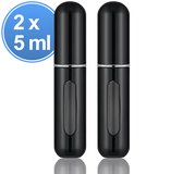 Scenty® - Parfum Verstuiver Navulbaar - Mini Parfum Flesje - Reisflesje - Zwart - 2 stuks