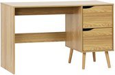 Bol.com sweeek - Vintage bureau met 2 lades in walnootkleurig hout aanbieding