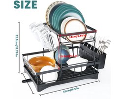 Betaalbare Goederen® Droogrek keuken - 2 tier - droogrek hangend - afdruipplank - droogrek - afdruiprek - afwasrek