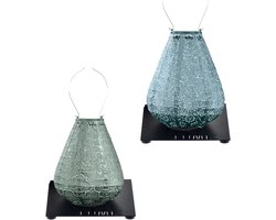 Lumiz Solar Buitenlampionnen Whitehaven Set - Tulip lampionnen inclusief 2 metalen platen - Sage Green - Grijs Blauw