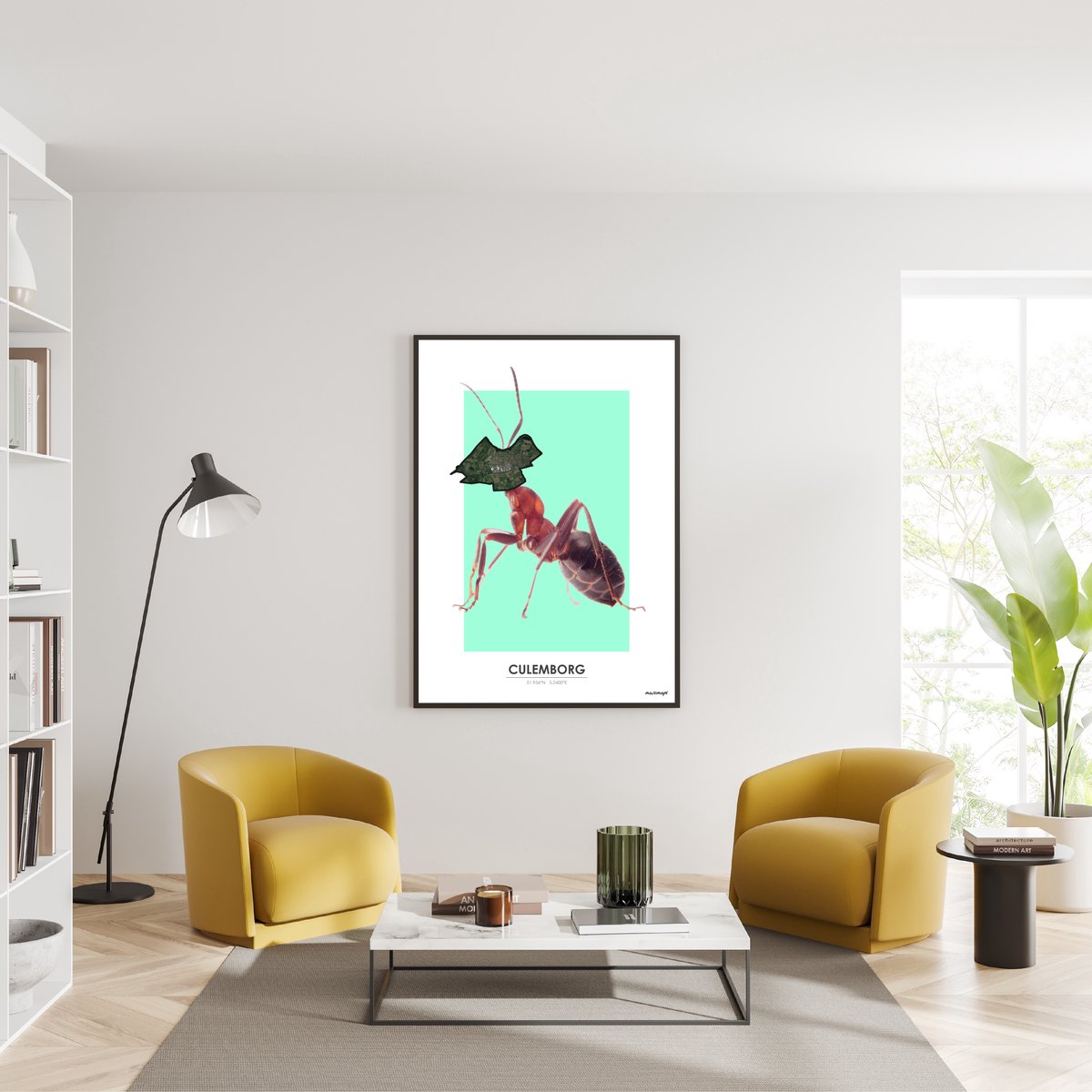 Poster Culemborg - Handgemaakte stadskaart - Pop-Art Design - B2 (50 x 70 cm) - MuzeMaps