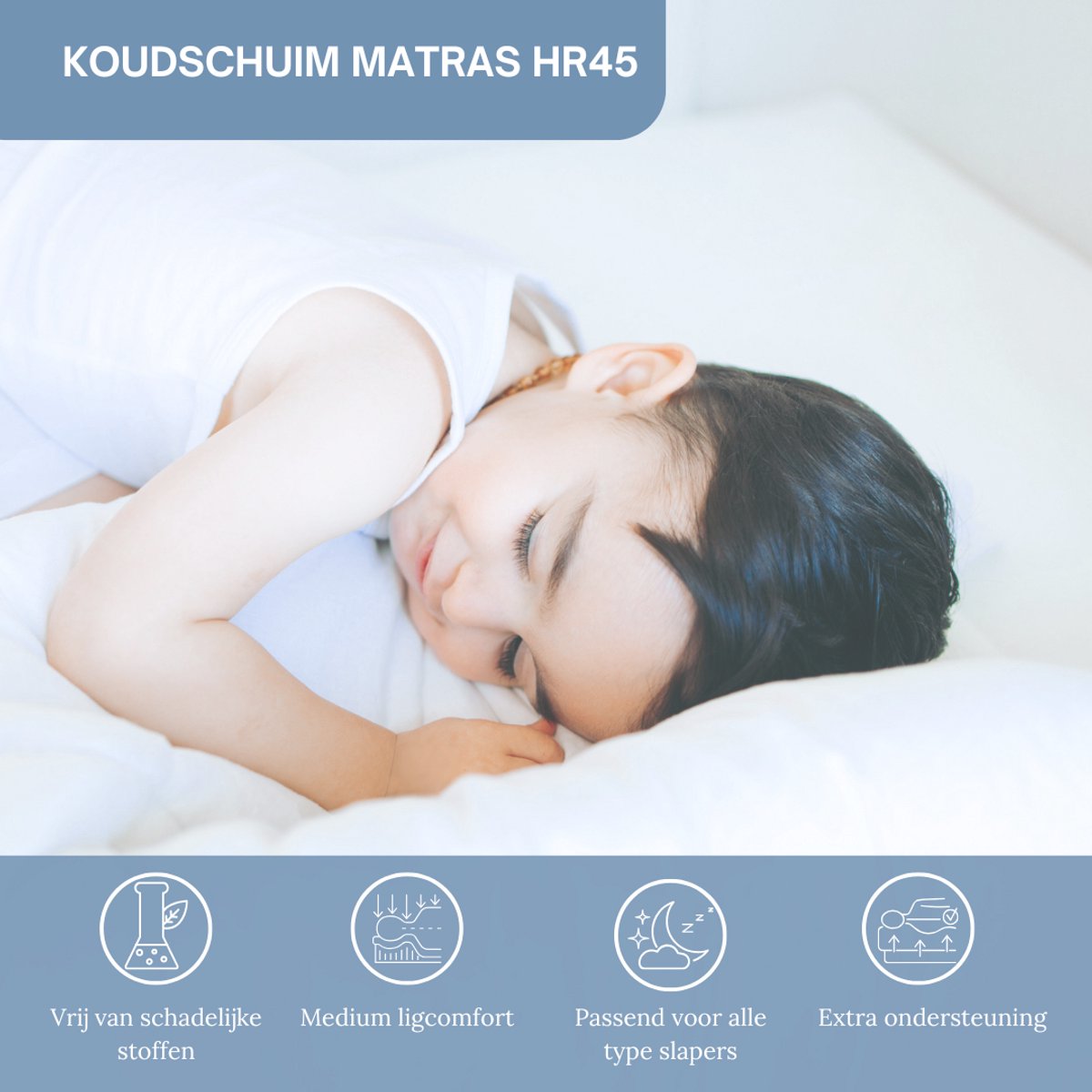 Ada Sleep Kids Baby matras 70x160 cm - 14 dik - Ledikant - Koudschuim - Ventilerend - Wasbare hoes - Hypoallergeen - CertiPUR® en Okoetex gecertificeerd – foto 2