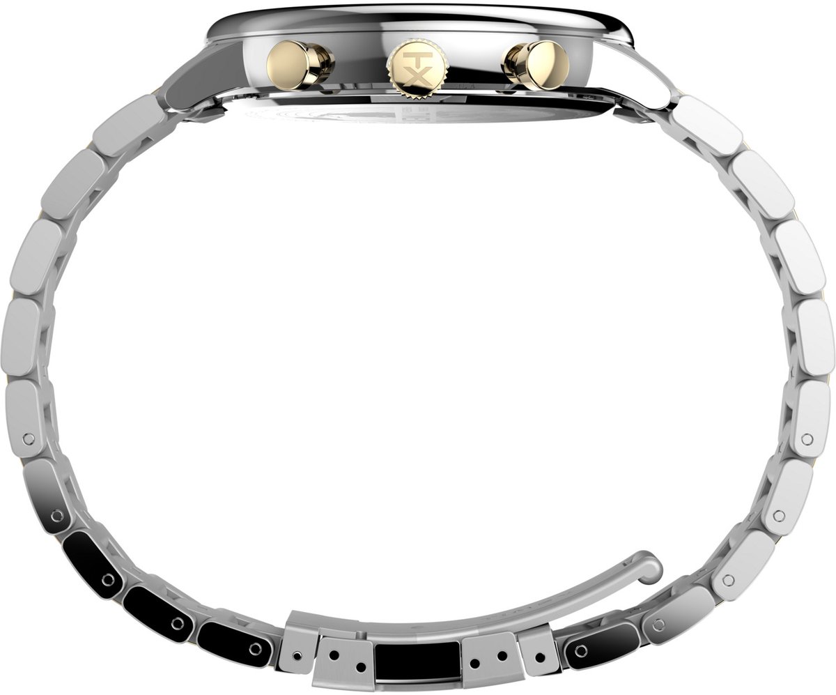 Timex Chicago Kwarts Analoog Horloge Twee Toon Case: 100% Laag Lood Messing | Armband: 100% Roestvrij Staal 45 TW2W13300AJ, TW2W13400AJ