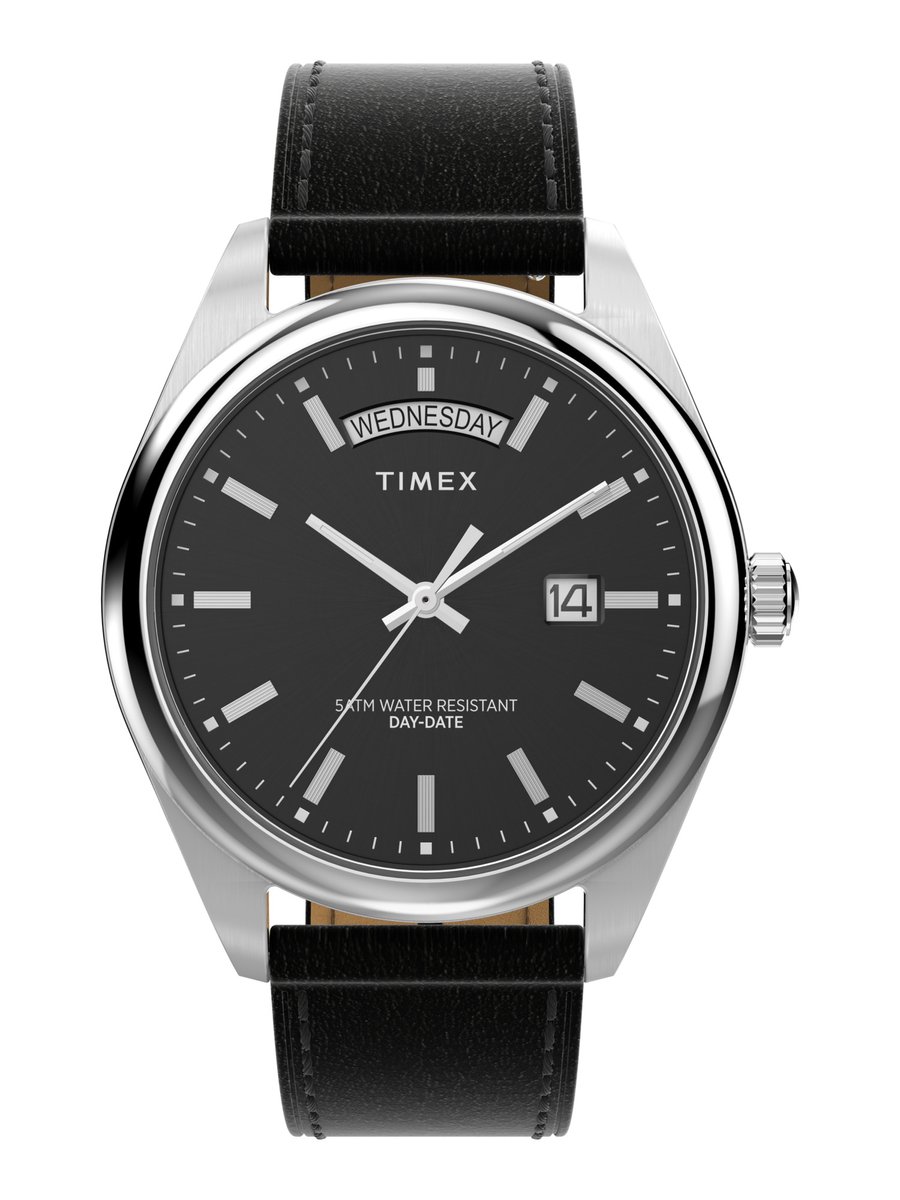 Timex Timex Legacy Kwarts Analoog Horloge Zwart Case: 100% Stainless Steel | Armband: 100% Leather 41 mm TW2W57200AJ, TW2W57400AJ