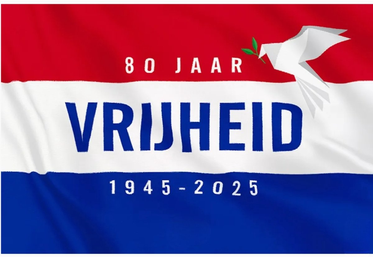 Vlag Nederland - 80 Jaar Bevrijd - 100 x 150 cm
