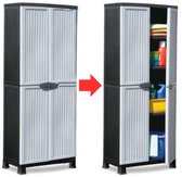 JMZR® Tuinkast - Tuinkist - Tuinkasten voor Buiten - Tuinberging - Kunststof - Grijs