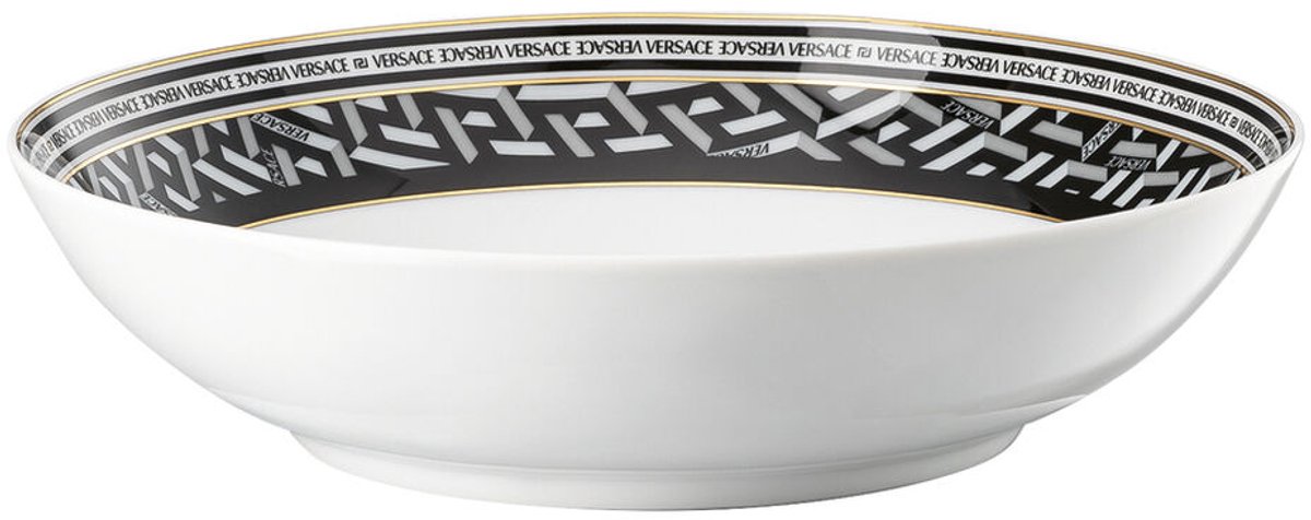 Rosenthal Versace La Greca Signature Zwart soepbord 22 cm