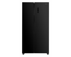 Heinner HSBS-HM532NFGBKE++ Amerikaanse Side-by-Side Koelkast – 532 L – No Frost – Smart Eco Functie – Snel Koelen – Deur-alarm – Zwart Glas – 5 Jaar Garantie