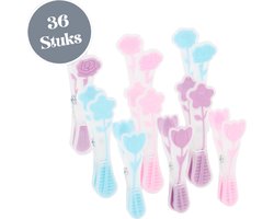 Wasknijpers 36 Stuks - Kunststof Zomer Wasknijpers - Plastic Knijpers - Wasrek Knijpers 10 Kg - 3 Kleuren