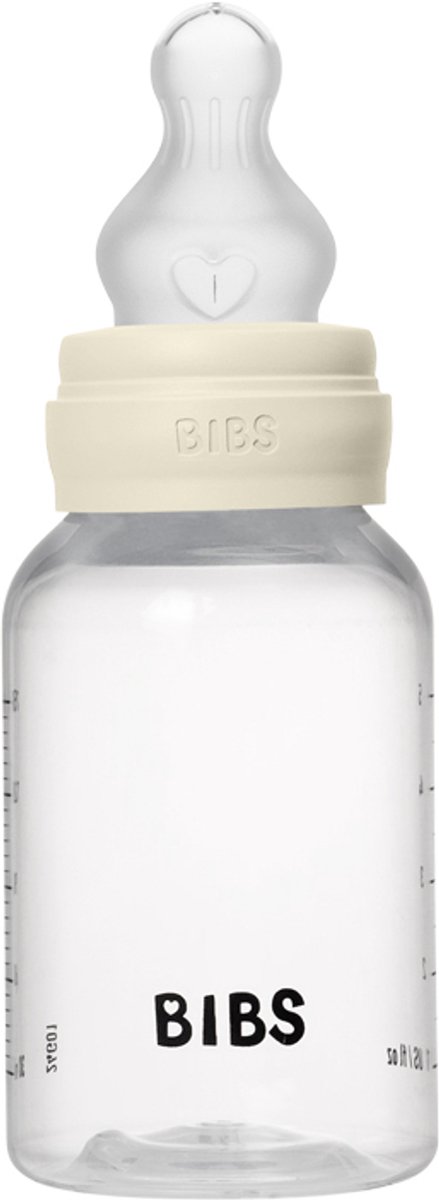 Bibs Fles - Slow Flow - 150 ml - Silicone - Ivory van Merkloos — afbeelding 2