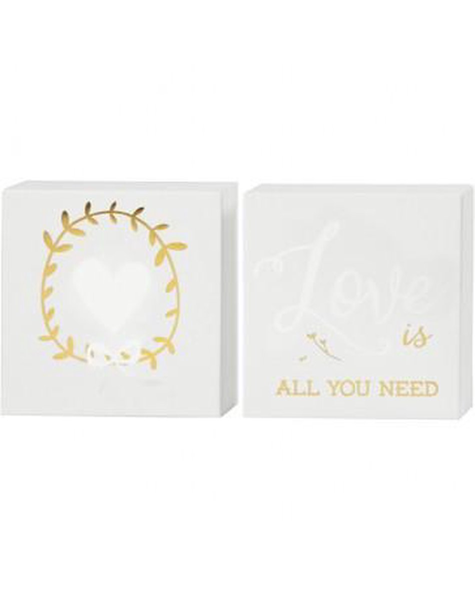 Creotime Canvas Met Motief Voor Aquarel Love 10,16 Cm 2 Stuks
