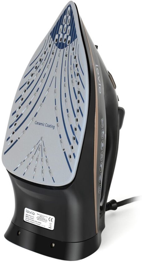 Fer à vapeur portatif Lovio - Puissance de 2 400 W, semelle en céramique, autonettoyant, anticalcaire et arrêt automatique sécurisé