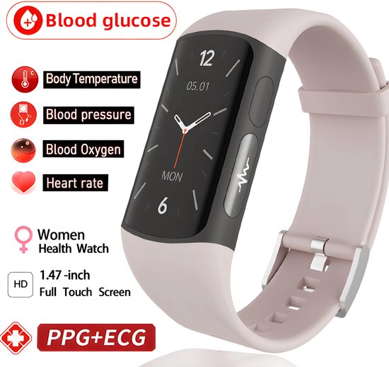 Smartwatch voor heren en dames met oproepen beantwoorden of oproepen beantwoorden, smartwatch stappenteller