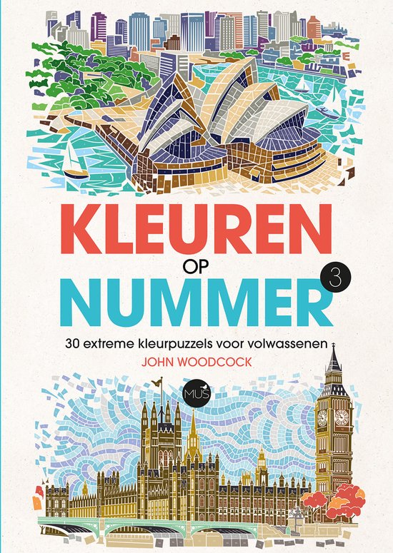 Kleuren op nummer 3 - 30 kleurpuzzels voor volwassenen